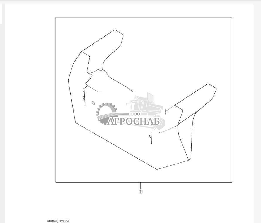 Комплект переднего противовеса, 567 кг (1250 фунтов) 